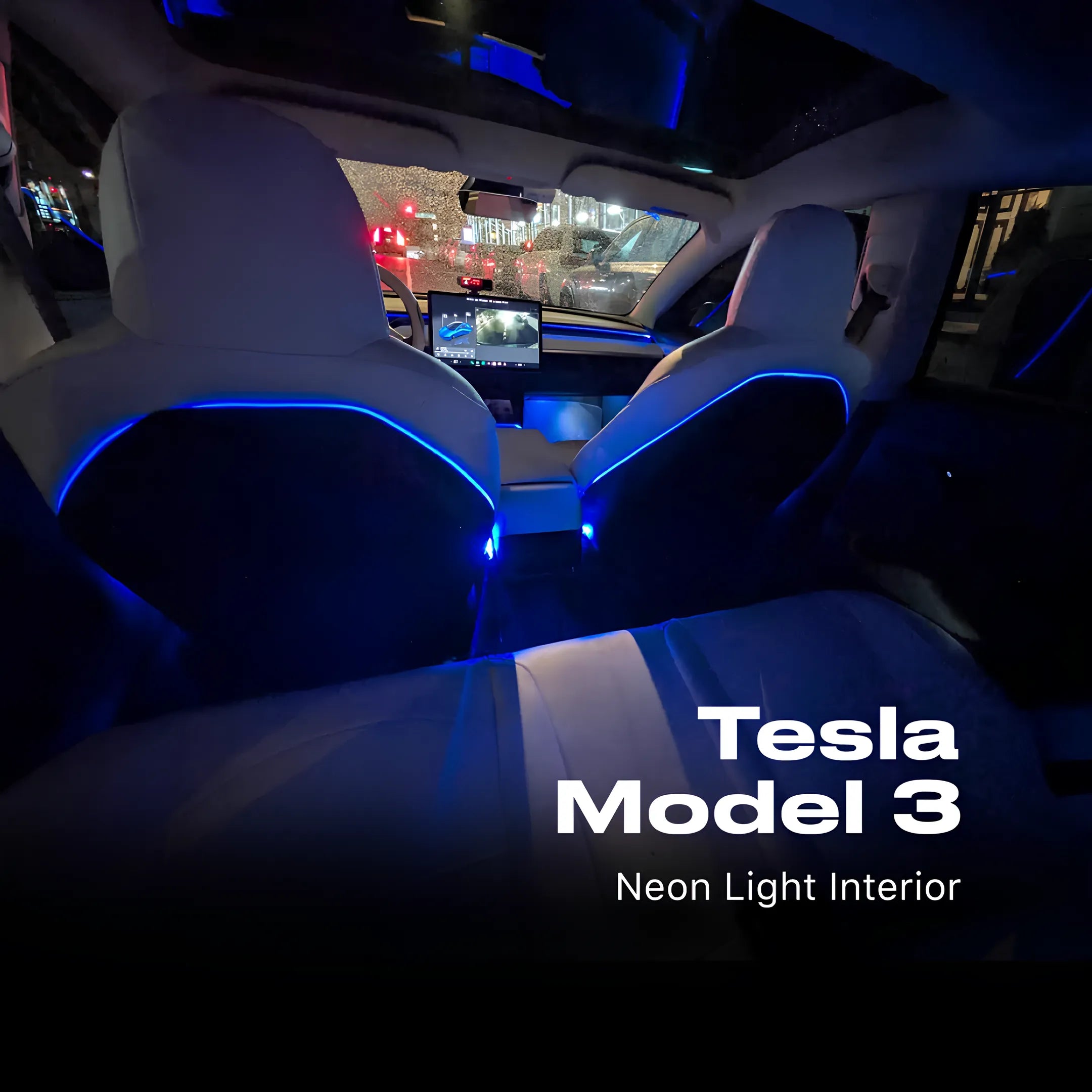 Tesla Car Neon Light Interior
