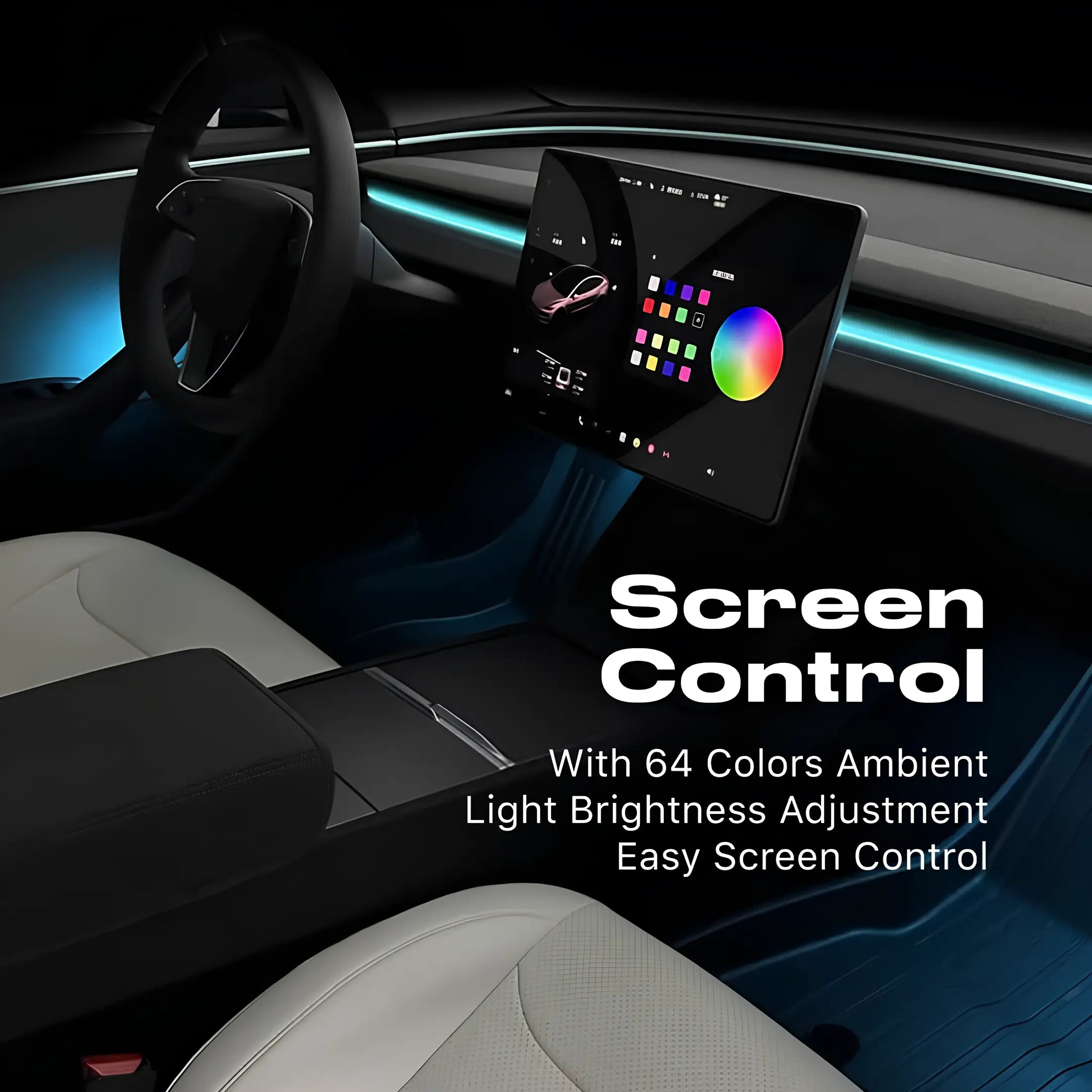 Tesla Car Neon Light Interior