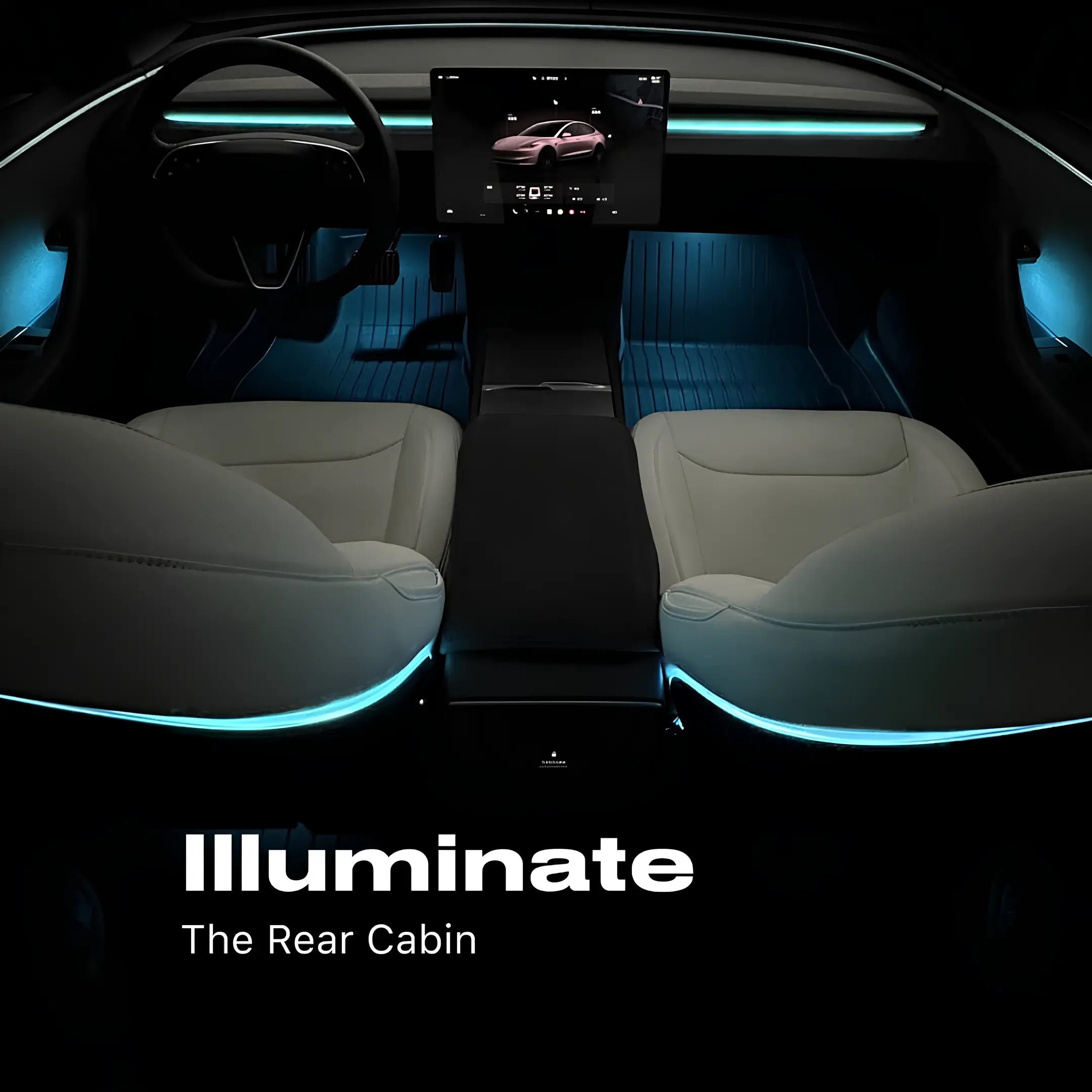 Tesla Car Neon Light Interior