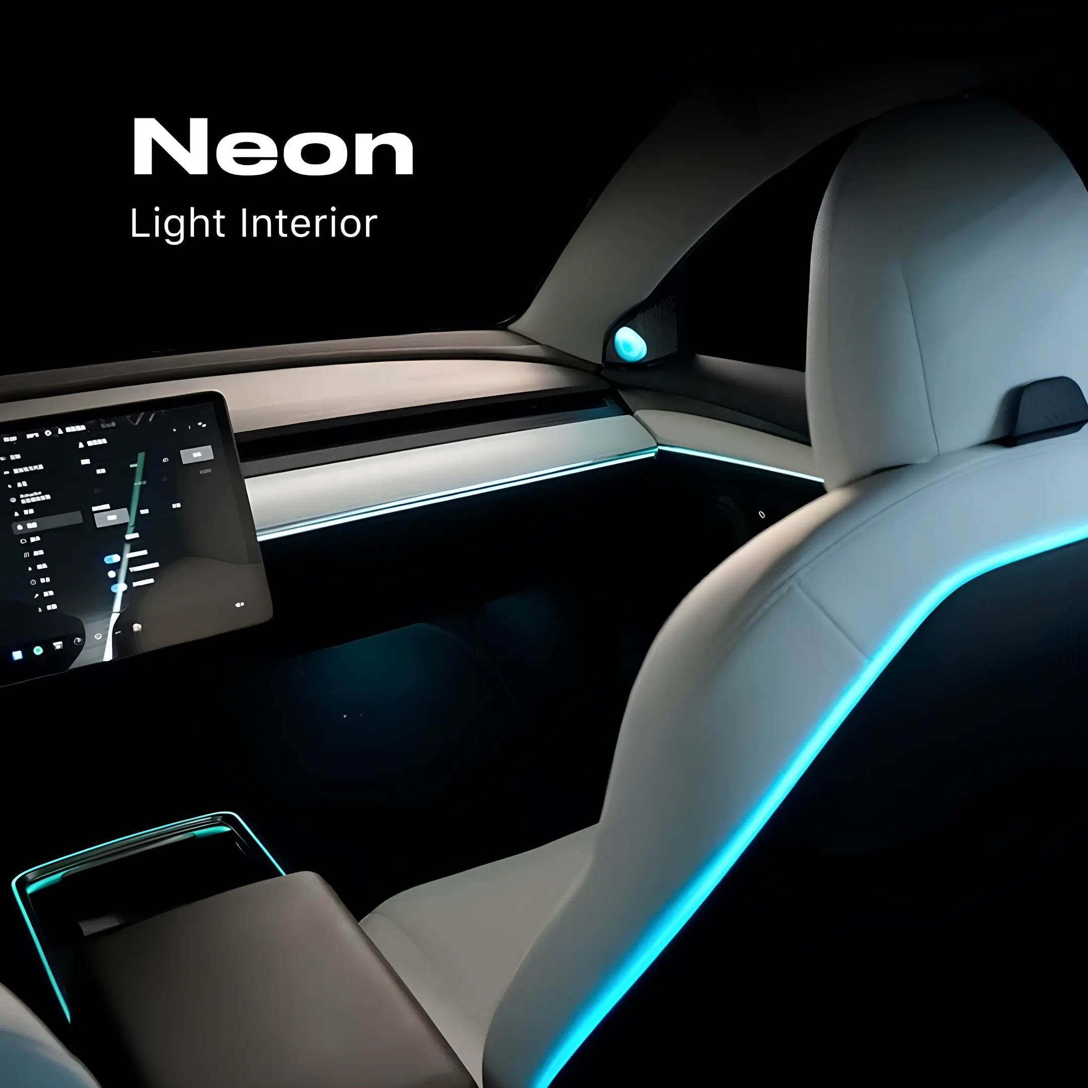Tesla Car Neon Light Interior