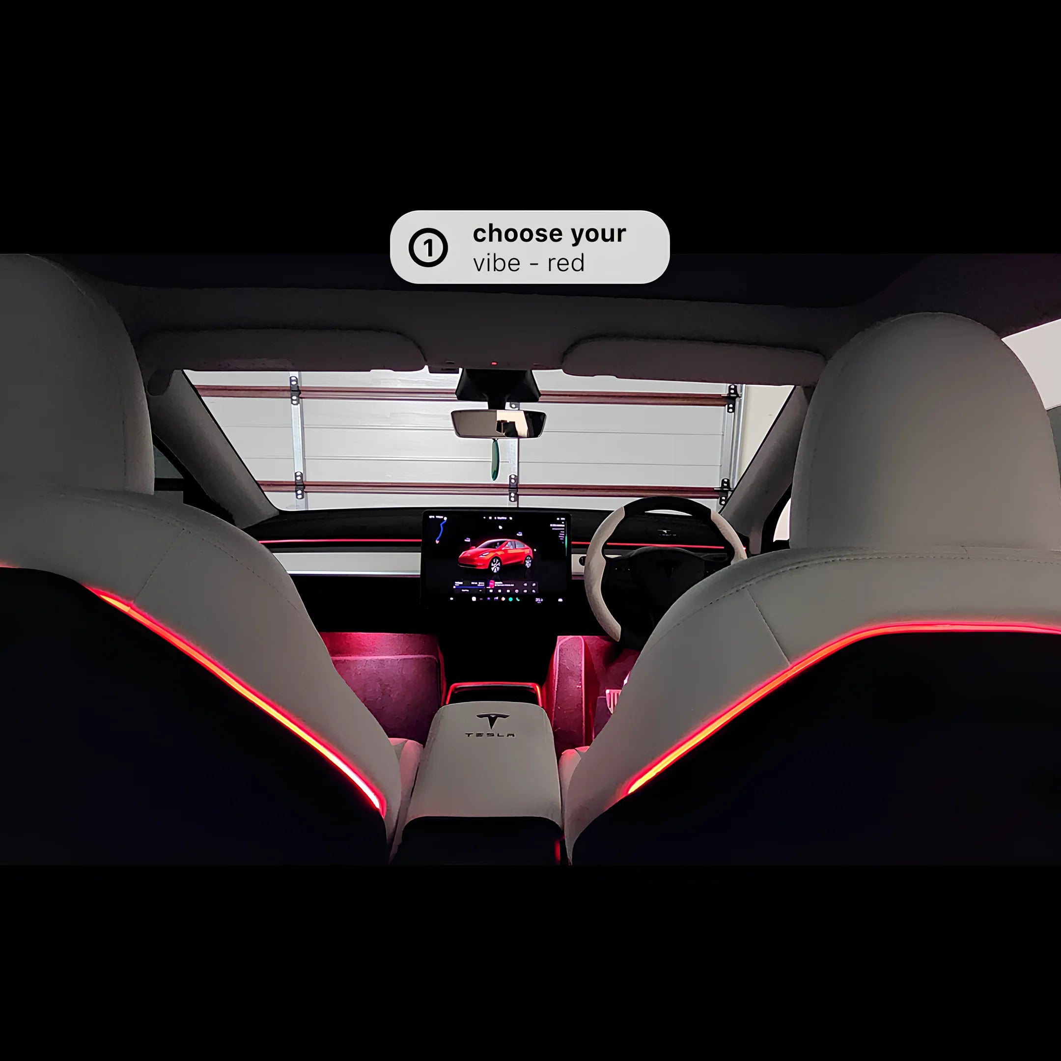 Tesla Car Neon Light Interior