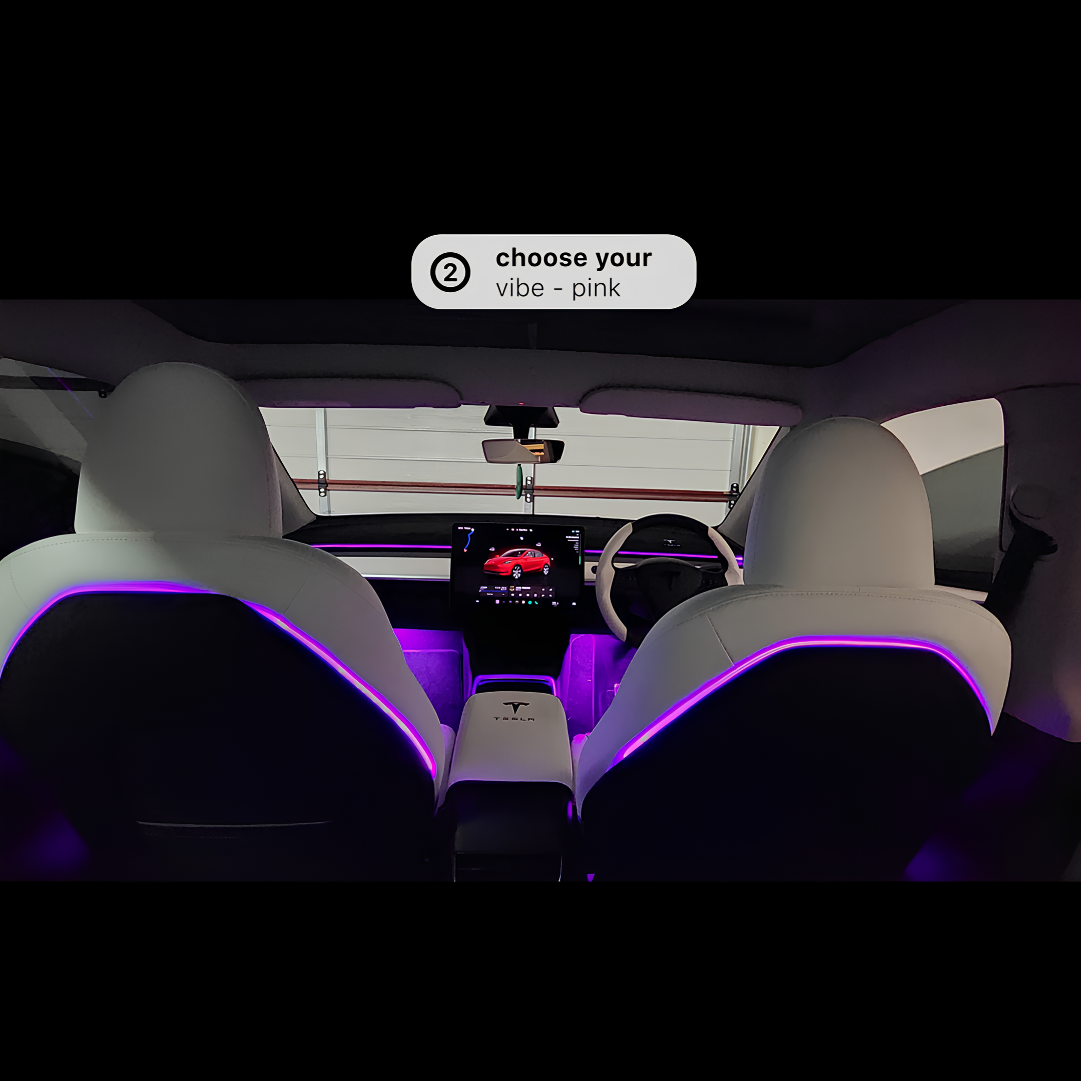 Tesla Car Neon Light Interior