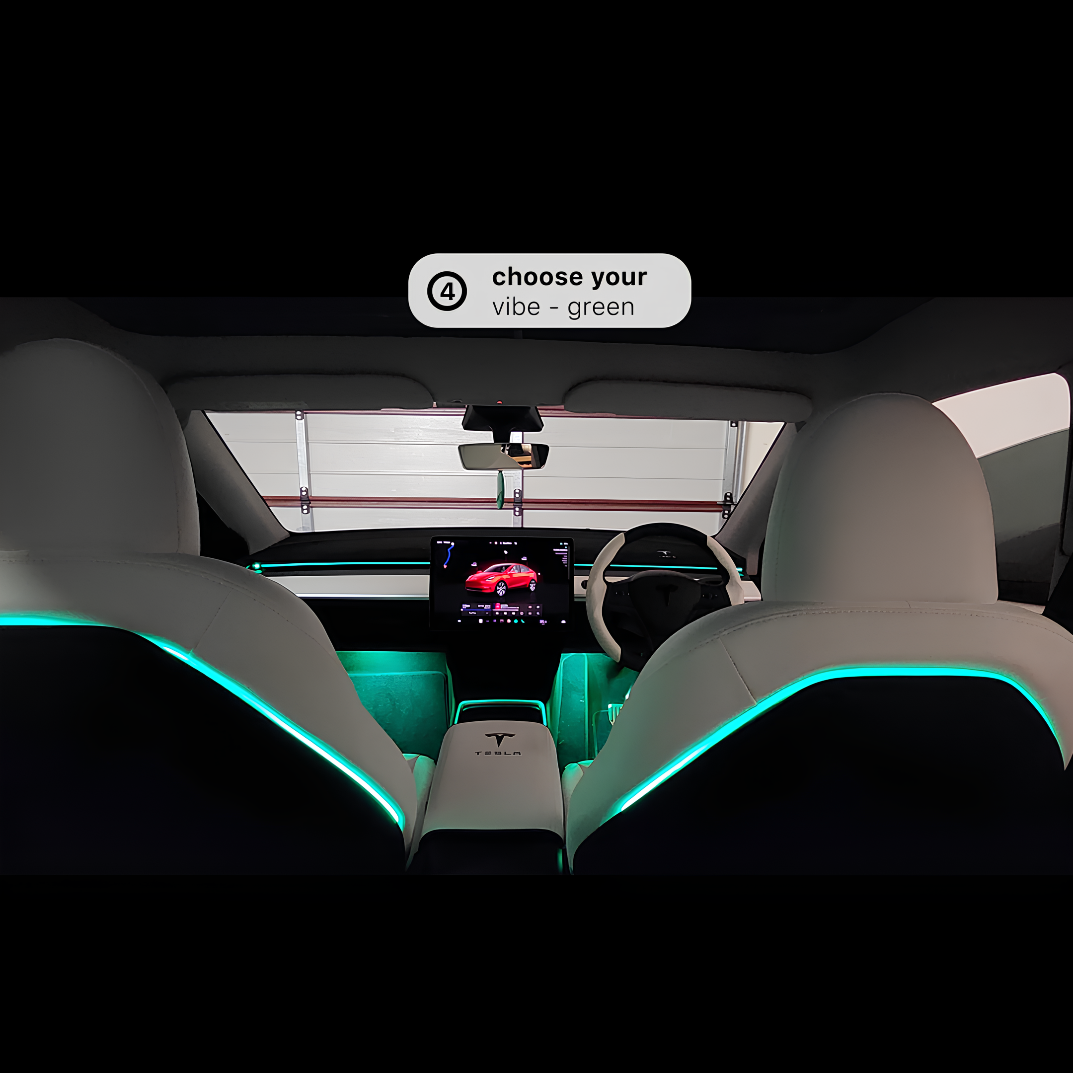 Tesla Car Neon Light Interior