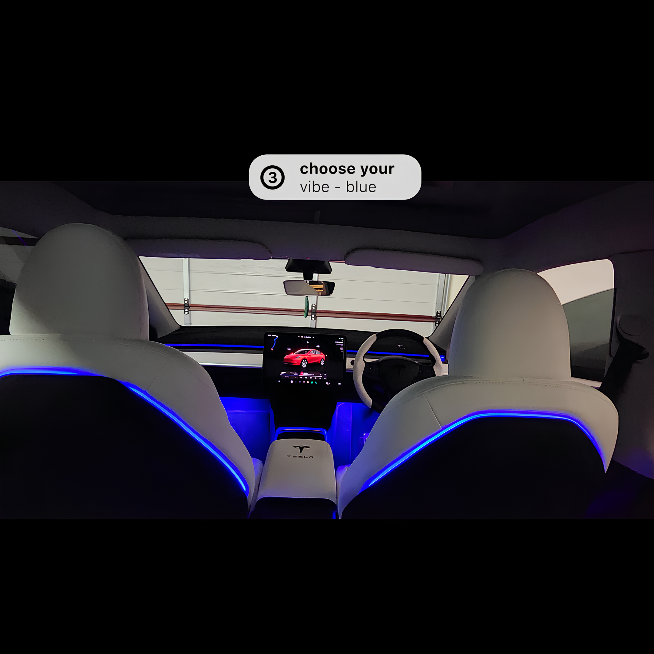 Tesla Car Neon Light Interior